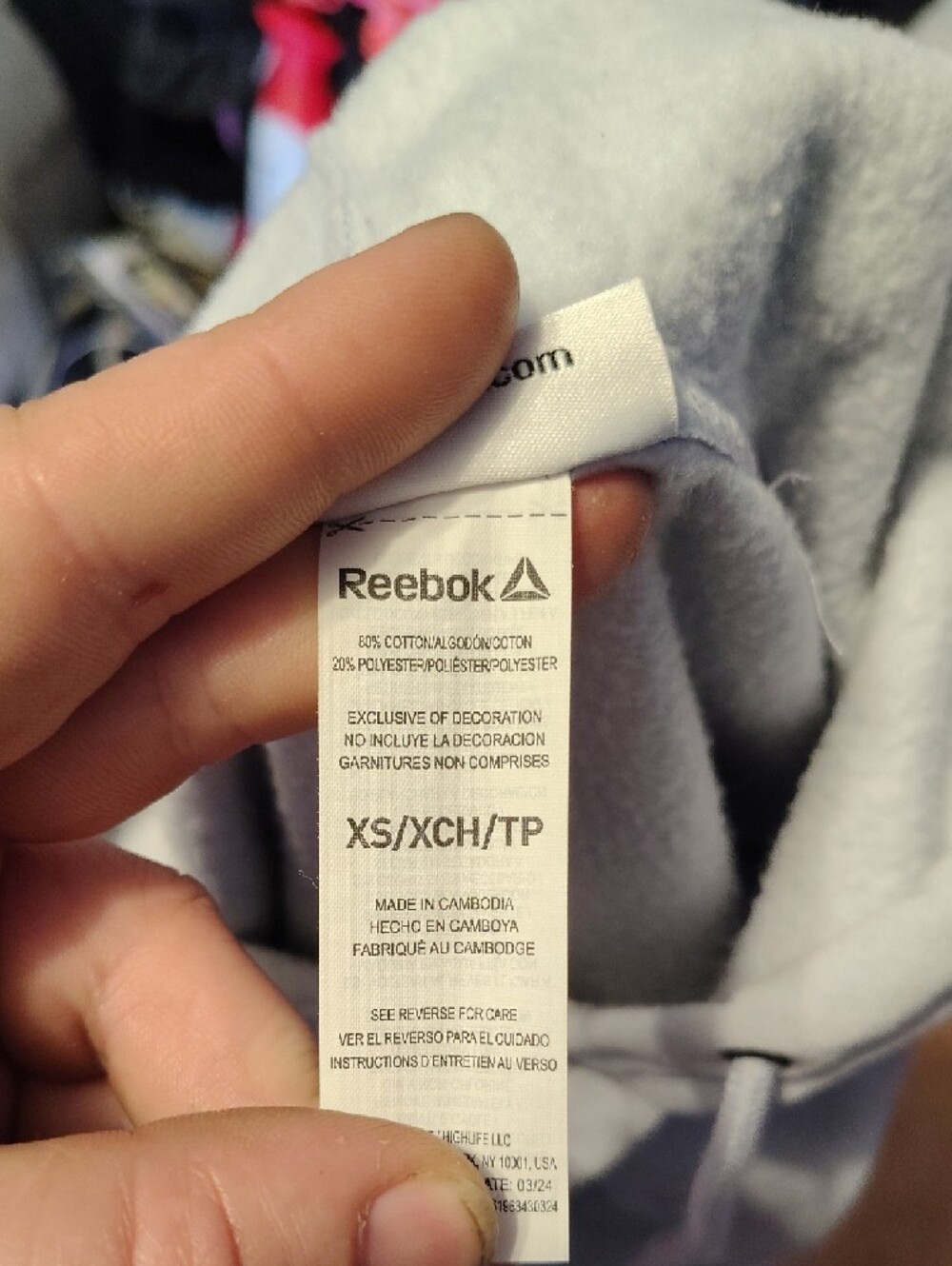 Reebok White Embroidered Logo Hoodie - Picture 2 of 2